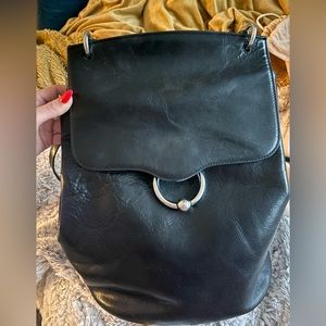 Rebecca Minkoff Black Backpack with Silver Hardware